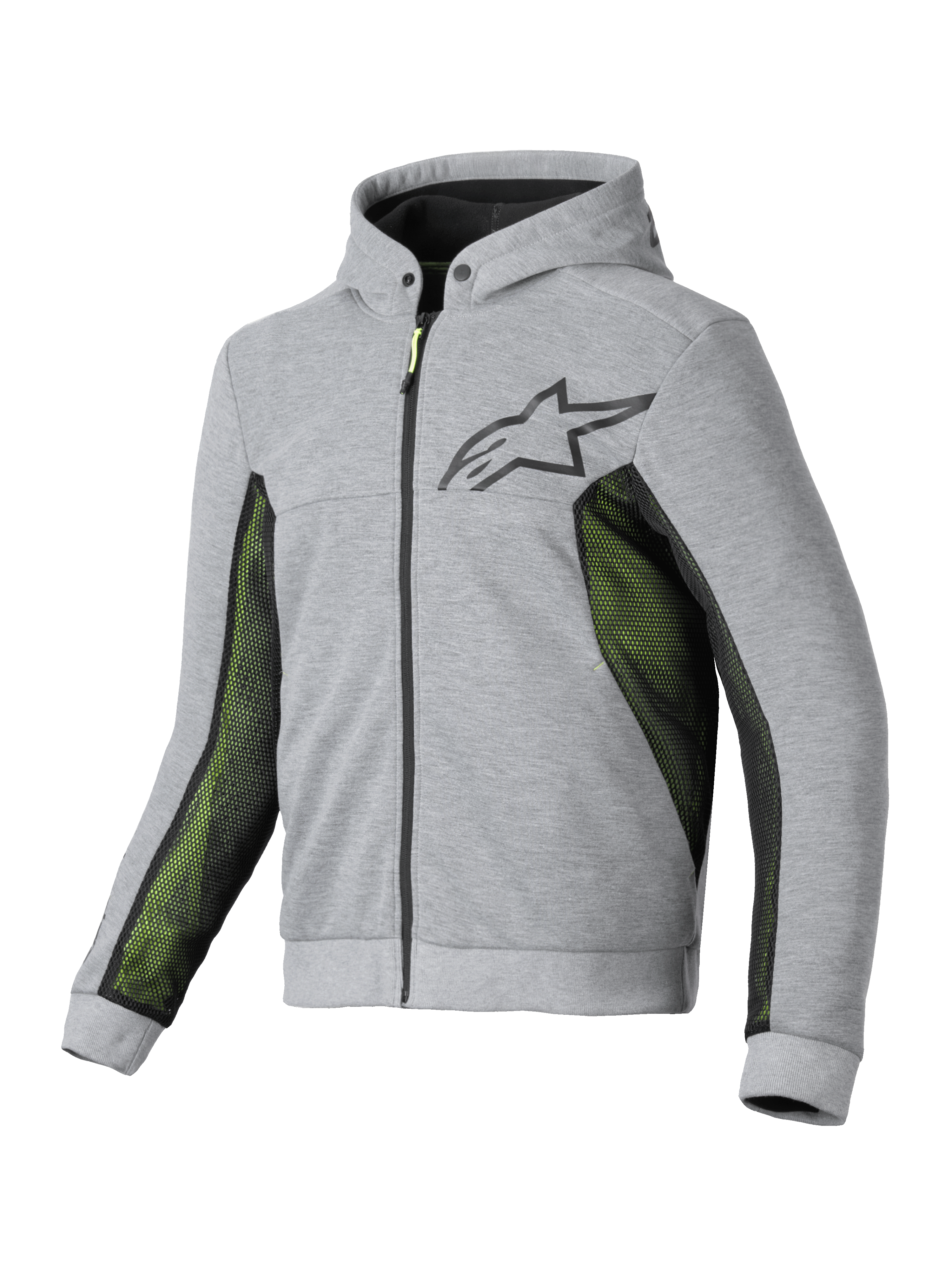 Alpinestars Sweat À Capuche Chrome Air Sport, veste de moto ventilée pour homme, gris et noir, avec panneaux en mesh et protection certifiée CE