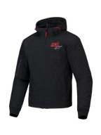 Alpinestars Sweat À Capuche Tech MM93 Radium, veste de moto urbaine pour homme, noire et rouge, coupe-vent avec protections Nucleon Flex Plus certifiées CE
