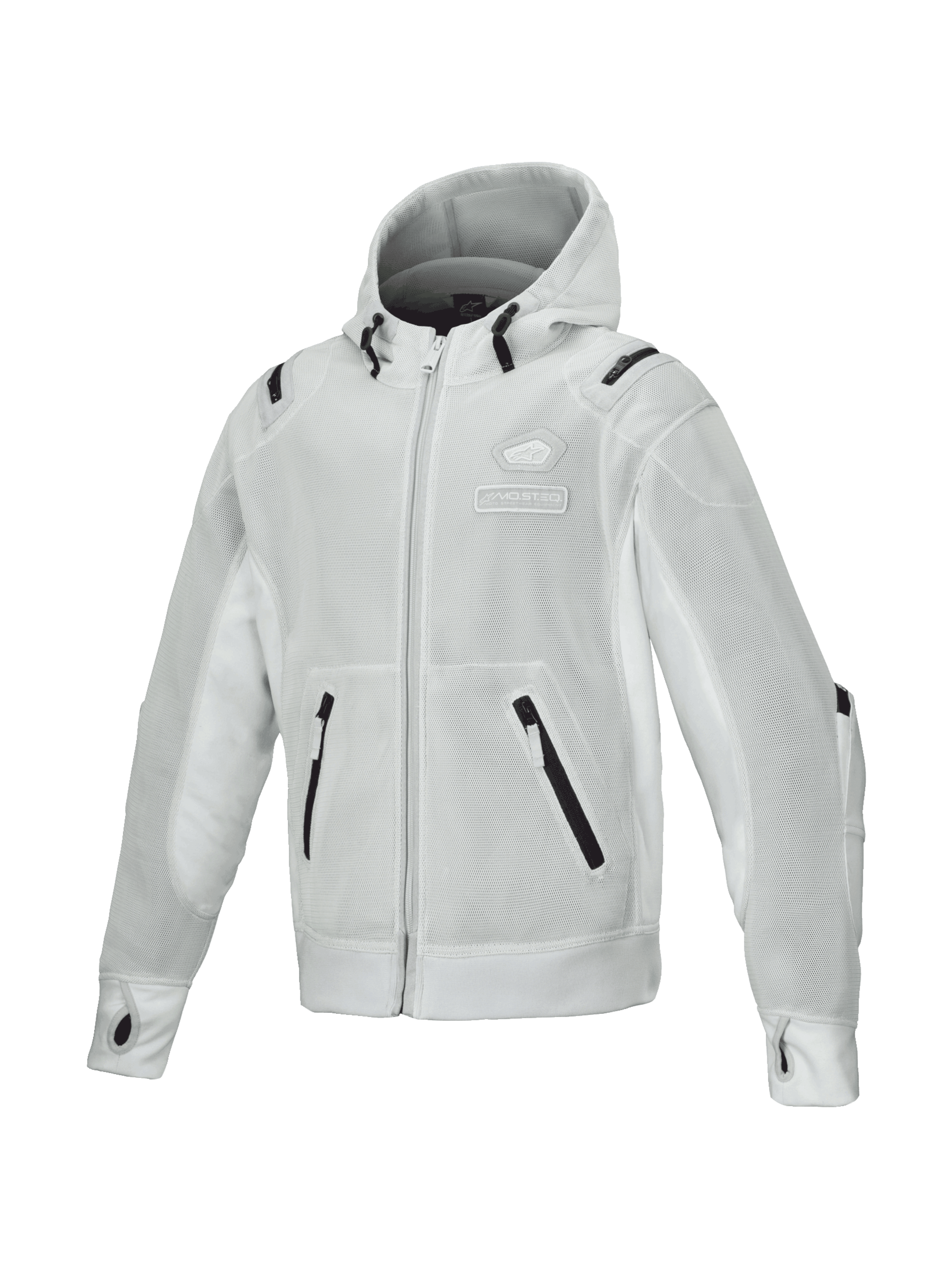 Alpinestars Moflow Air Tech Hoodie, Gray Men's Urban Motorcycle Jacket, breathable mesh and Tech-Air Ready design.