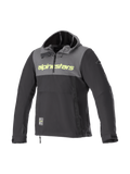 Veste à capuche Alpinestars Sherpa, blouson de moto urbain pour homme, gris et noir, logo jaune fluo, softshell coupe-vent