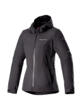 Alpinestars Stella Neo Waterproof Hoodie, veste de moto urbaine pour femme, noire, softshell imperméable, certifiée CE