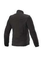 Alpinestars Polaire Banshee, veste de moto urbaine pour femme, noire, vue de dos, détails en bord-côte élastiqué et renforts en Kevlar