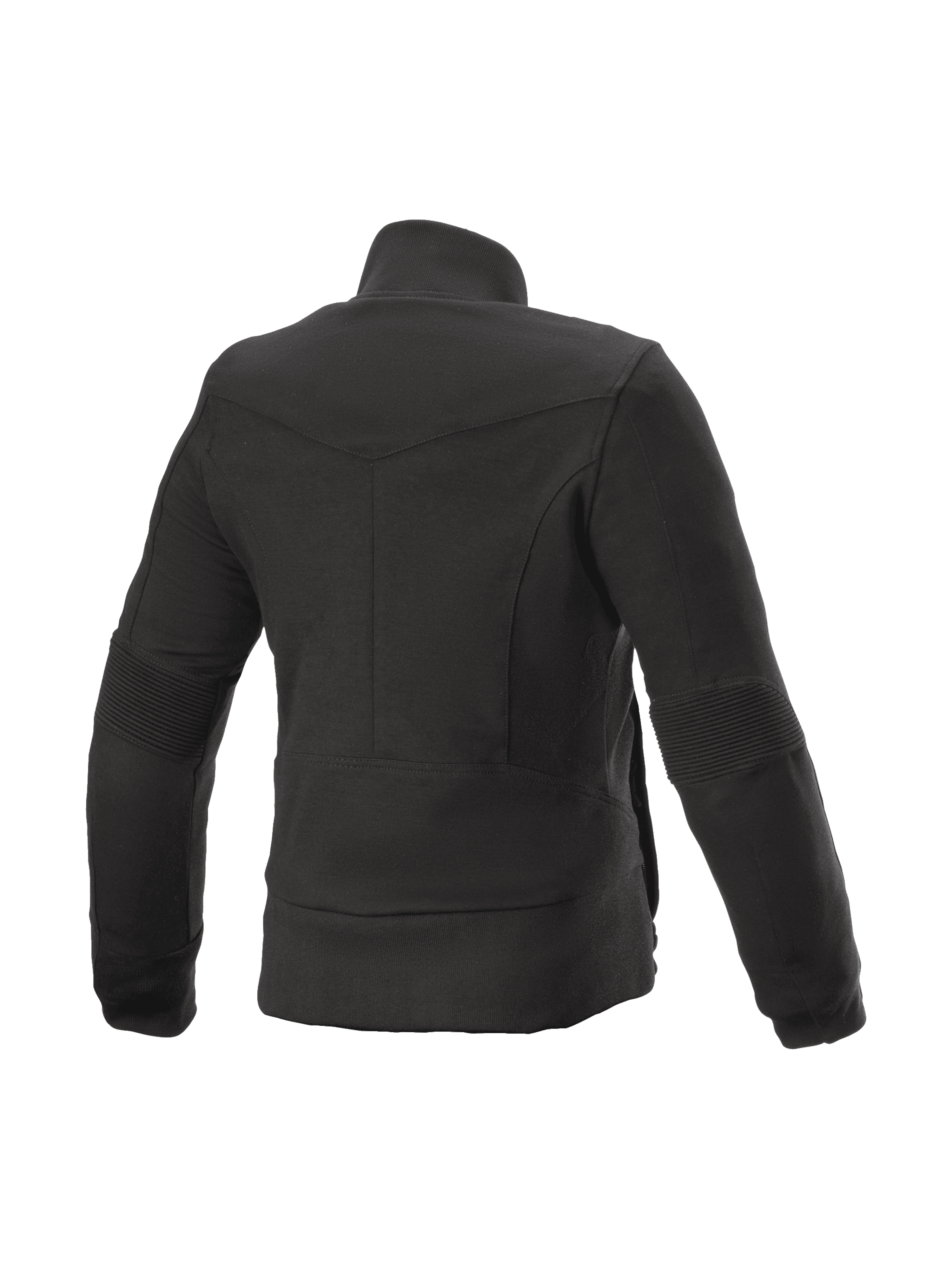Alpinestars Polaire Banshee, veste de moto urbaine pour femme, noire, vue de dos, détails en bord-côte élastiqué et renforts en Kevlar