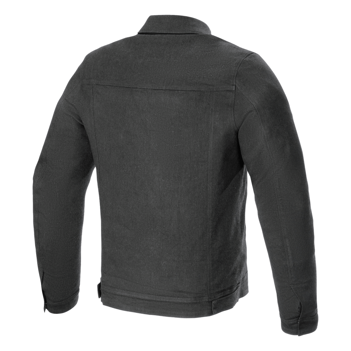 Veste Alpinestars Garage, vue de dos, Gris Smoke, veste de moto urbaine en denim, dotée d'un empiècement horizontal au dos et de coutures verticales détaillées, style d'inspiration 'workwear' pour la conduite sur route.