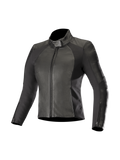 Alpinestars Stella Vika V2 Women's Motorcycle Leather Jacket in black with aramid stretch panels and CE-certified armor.