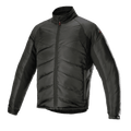 Alpinestars AMT Thermal Liner, Black, Thermal Mid-Layer Jacket, features quilted diagonal padding and ripstop fabric, high collar, full-length front zipper, lightweight insulation for motorcycle adventure touring