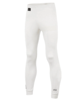 Alpinestars Race Bottom FIA, pantalon de couche de base pour le sport automobile, blanc avec écussons de logo noirs, textile léger et résistant aux flammes, conçu pour être porté sous une combinaison de pilotage