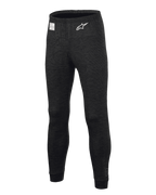 Alpinestars Race V3 Bottom, pantalon de couche de base pour le sport automobile, noir, doté d'un tissu texturé ignifuge, logo étoilé blanc sur la cuisse, étiquette d'homologation FIA sur la ceinture, sous-vêtement technique long pour le sport automobile professionnel
