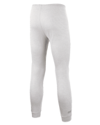 Pantalon Alpinestars Race V3, couche de base pour le sport automobile, blanc, vue de dos montrant le tissu texturé résistant aux flammes, la taille élastique et les chevilles côtelées, conçu pour un usage professionnel en sport automobile