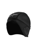 Alpinestars Balaclava Skull Cap, Black, Motorcycle Helmet Liner, featuring breathable mesh panels, white star logo, ergonomic design with flat-lock seams for under-helmet comfort
