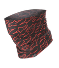 Alpinestars Neck Tube, tour de cou moto, noir avec motifs de logos d'étoiles rouges, tissu léger et soyeux, accessoire de couche de base pour la conduite
