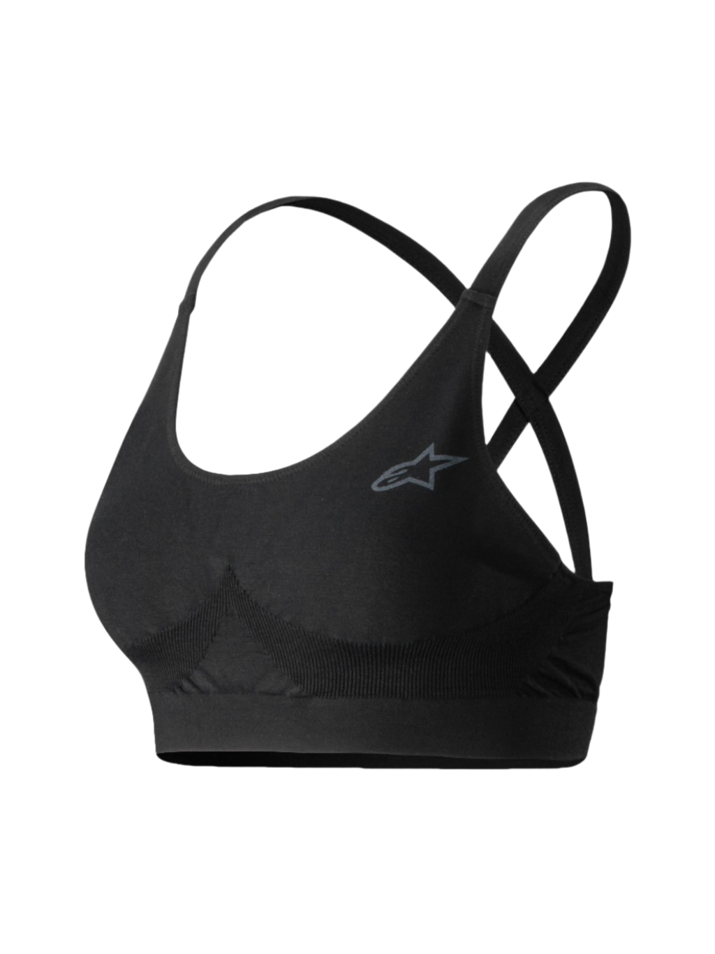 Alpinestars Stella TECH ZX Bra, haut de sous-couche pour course automobile, noir, avec bretelles croisées et logo gris, sous-vêtement de sport automobile ignifugé pour femme