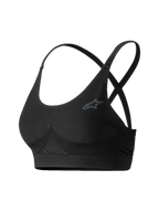 Alpinestars Stella TECH ZX Bra, haut de sous-couche pour course automobile, noir, avec bretelles croisées et logo gris, sous-vêtement de sport automobile ignifugé pour femme
