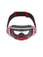 Alpinestars Masque Supertech Dura Air Fluid, masque de motocross tout-terrain, rouge et argenté, lentille transparente et système de flux d'air avancé