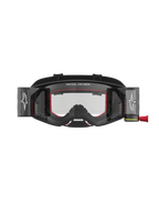 Alpinestars Supertech Firma Roll Off Goggles, Motocross Racing, Black and Silver with Red details, Clear Roll-Off Lens.