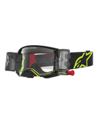 Alpinestars Supertech Firma Roll Off Goggles, Motocross goggles in Black and Yellow Fluo with clear lens and roll-off system.