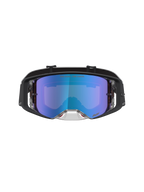Masque Alpinestars Supertech Atrox, masque de motocross noir avec écran bleu miroir anti-buée, performance tout-terrain.