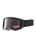 Alpinestars Supertech Cloak Goggles, unisex motocross racing goggles, black and mirror silver, high-grade polycarbonate lens.