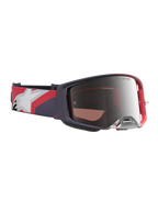 Alpinestars Supertech Hiten, masque de motocross noir et rouge avec écran miroir argenté et sangle graphique réglable.