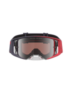 Masque Alpinestars Supertech Hiten, masque de motocross noir et rouge, lentille argentée miroir, slogan One Goal. One Vision.
