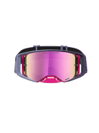 Masque de motocross Alpinestars Supertech Hiten, violet et rose, avec lentille miroir réfléchissante, performance tout-terrain professionnelle