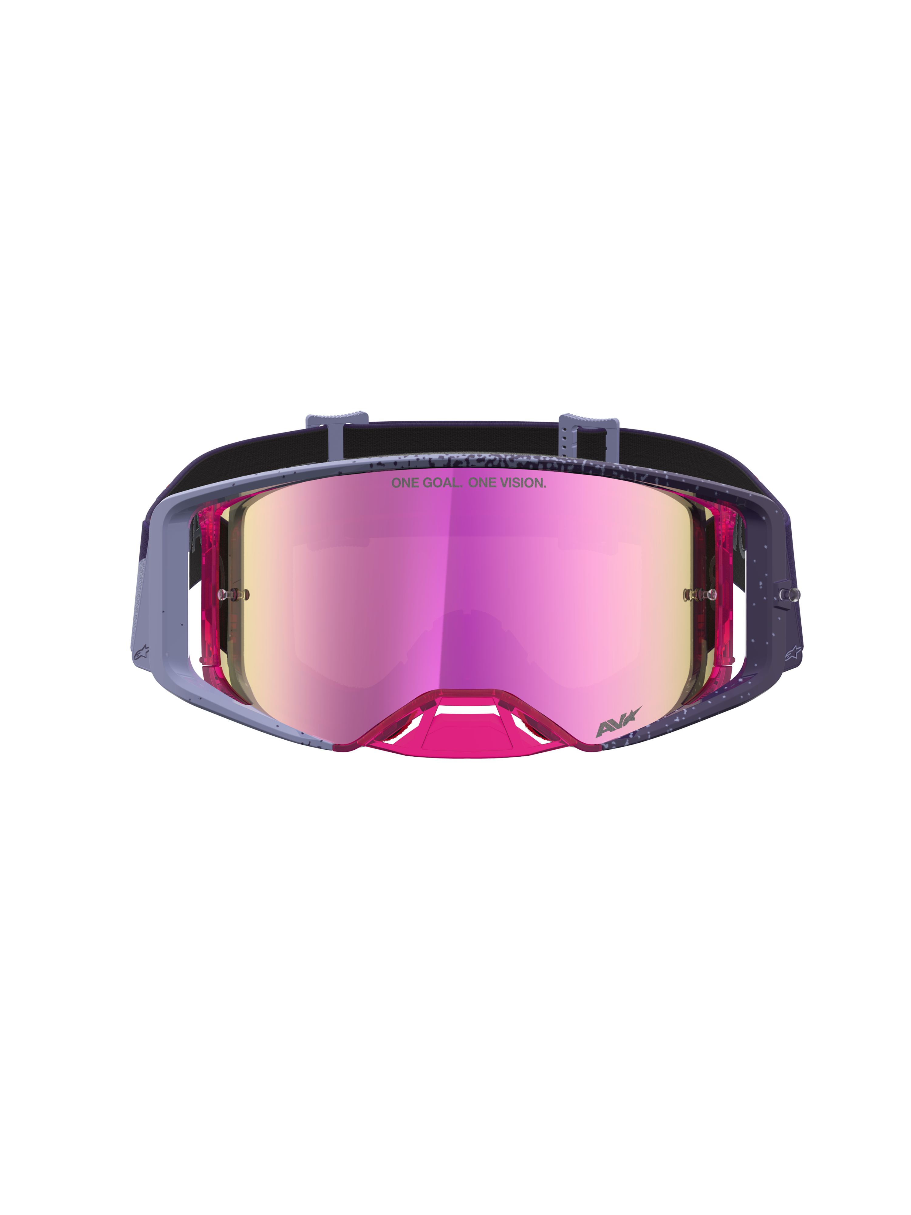 Masque de motocross Alpinestars Supertech Hiten, violet et rose, avec lentille miroir réfléchissante, performance tout-terrain professionnelle