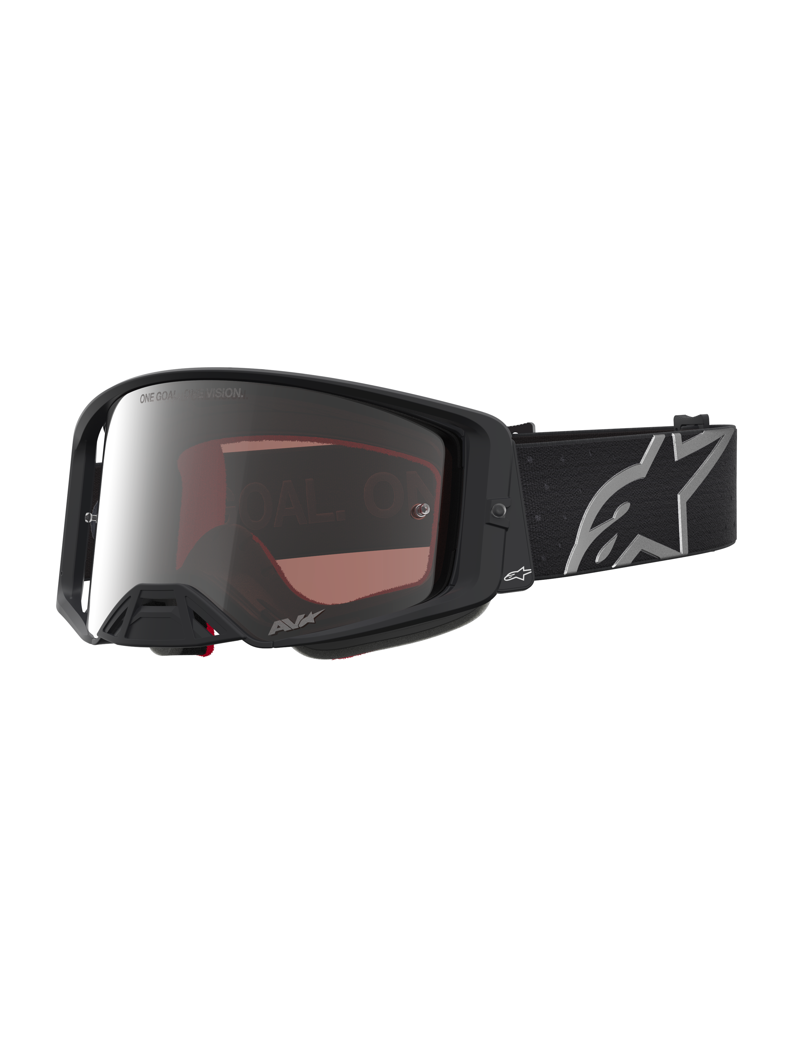 Masque Alpinestars Supertech Vesta, masque de motocross pour homme, noir mat, lentille argentée miroir, haute définition