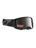 Masque Supertech Vesta Alpinestars, masque de motocross et de tout-terrain, noir mat et lentille argentée miroir, sangle élastique avec logo, conçu pour une vision haute définition et la compétition