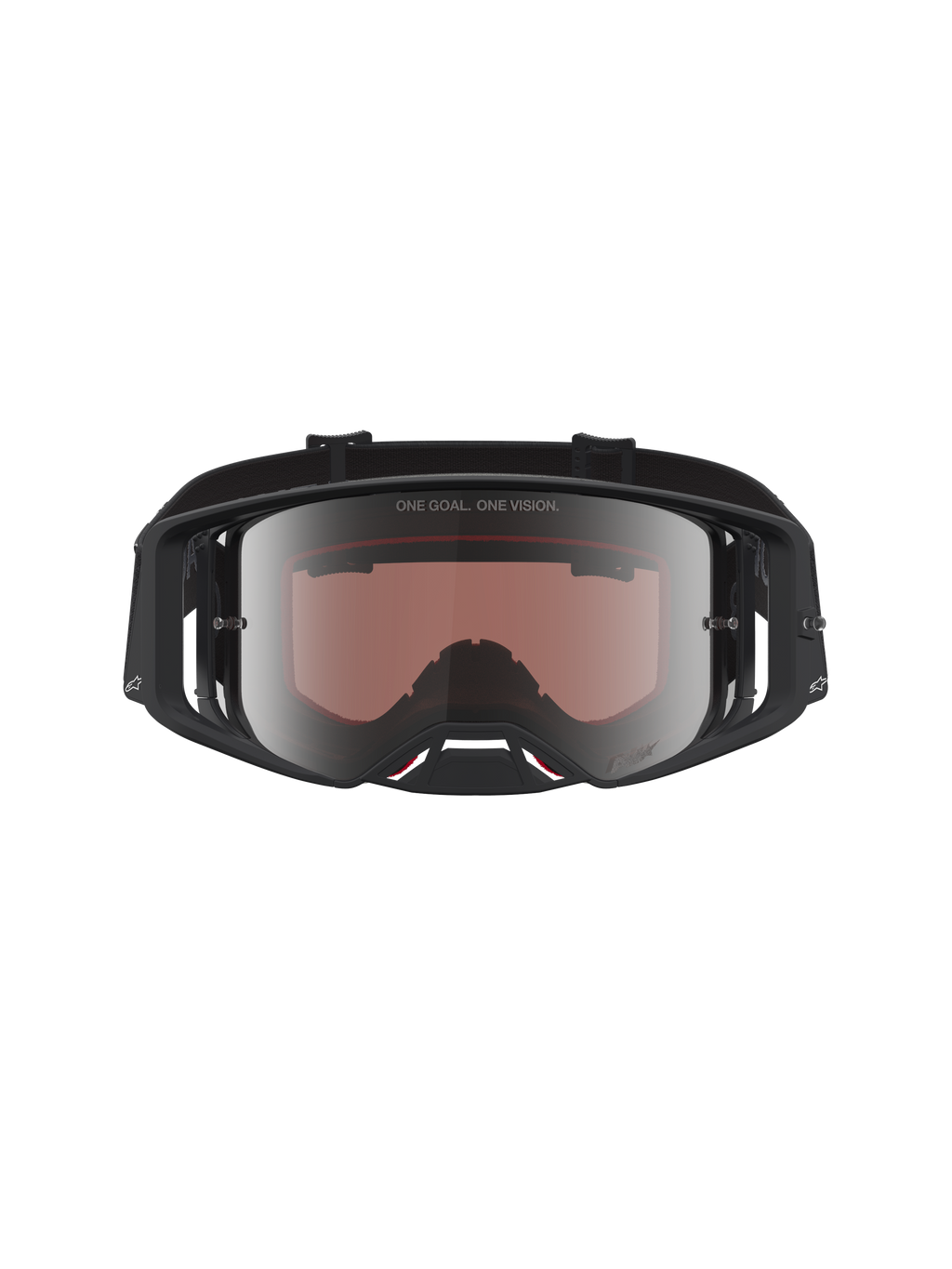 Masque Alpinestars Supertech Vesta, masque de motocross tout-terrain, noir et argent mat, doté de lentilles miroirs argentées haute définition pour la compétition