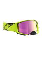 Alpinestars masque Supertech Vesta, masque de motocross tout-terrain, jaune fluo et noir, lentille rose miroir, unisexe