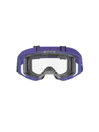 Masque de motocross Alpinestars Vision 8 Corp, pourpre et transparent, doté d'une monture A-FLEX pourpre, d'un écran clair anti-buée et d'une large sangle tissée pourpre à motif ondulé, protection oculaire haute performance pour le tout-terrain