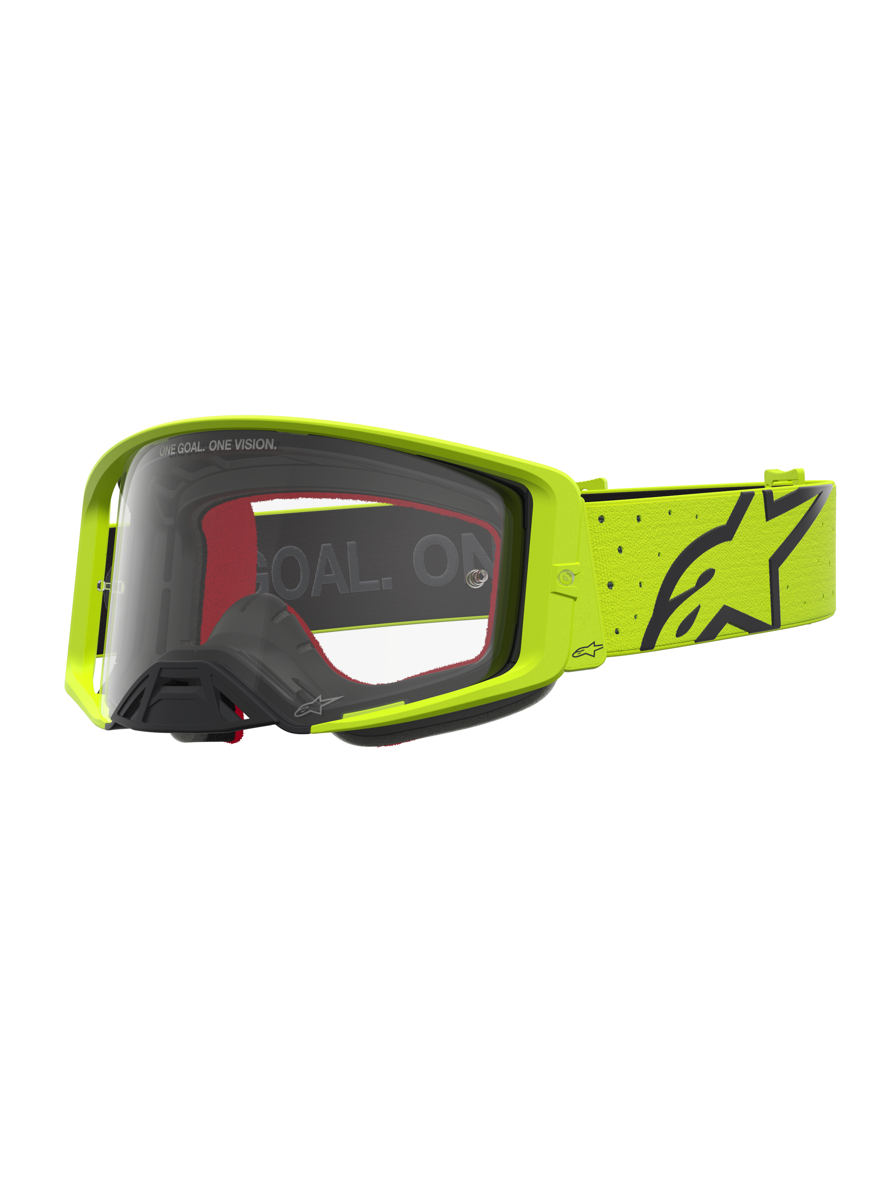 Alpinestars masque Supertech Vesta, masque de motocross pour homme, jaune fluo et noir, lentille claire pour la compétition.