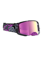 Masque Alpinestars Supertech Lone Édition Limitée, masque de motocross avec écran miroir rose et sangle camouflage violette, vision haute contrasta et ventilation avancée