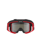 Masque Alpinestars Vision 8 Luar, masque de motocross, monture rouge et noire avec écran miroir argenté, design haute performance avec large champ de vision, marquage distinctif sur le bandeau et la monture, adapté pour la course tout-terrain et le motocross