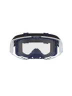 Masque Alpinestars Vision 8 Amber, masque de motocross blanc et bleu marine avec lentille claire et cadre flexible A-FLEX