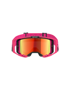 Alpinestars Vision 8 Corp Goggles, masque de motocross, monture rose avec écran rouge miroir, large bandeau rose avec motif silicone ondulé, cadre A-FLEX avec stabilisateurs, équipement de protection tout-terrain haute performance