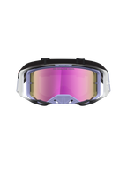 Alpinestars Vision 8 Maven Motocross Goggles in Lavender and Black, featuring a Mirror Pink anti-fog lens, A-FLEX frame, and RAM-AIR ventilation for off-road racing.