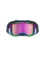 Alpinestars Vision 8 Maven Goggles, Blue and Pink Motocross Goggles with mirror lens, A-FLEX frame, and RAM-AIR ventilation.