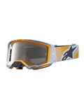 Alpinestars Masque Vision 8 Maven, masque de motocross, bleu et orange, lentille argentée miroir anti-buée, ventilation RAM-AIR