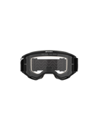 Masque Alpinestars Vision 5 Corp, masque de motocross, monture noire avec écran clair, vue de face, marquage 'ONE GOAL. ONE VISION.' sur le dessus, design à large champ de vision pour le tout-terrain