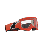 Alpinestars Vision 5 Corp Goggles, masque de motocross, orange et transparent, monture et bandeau orange avec un logo étoile noir et blanc, écran transparent anti-buée, équipement de protection oculaire professionnel pour le tout-terrain