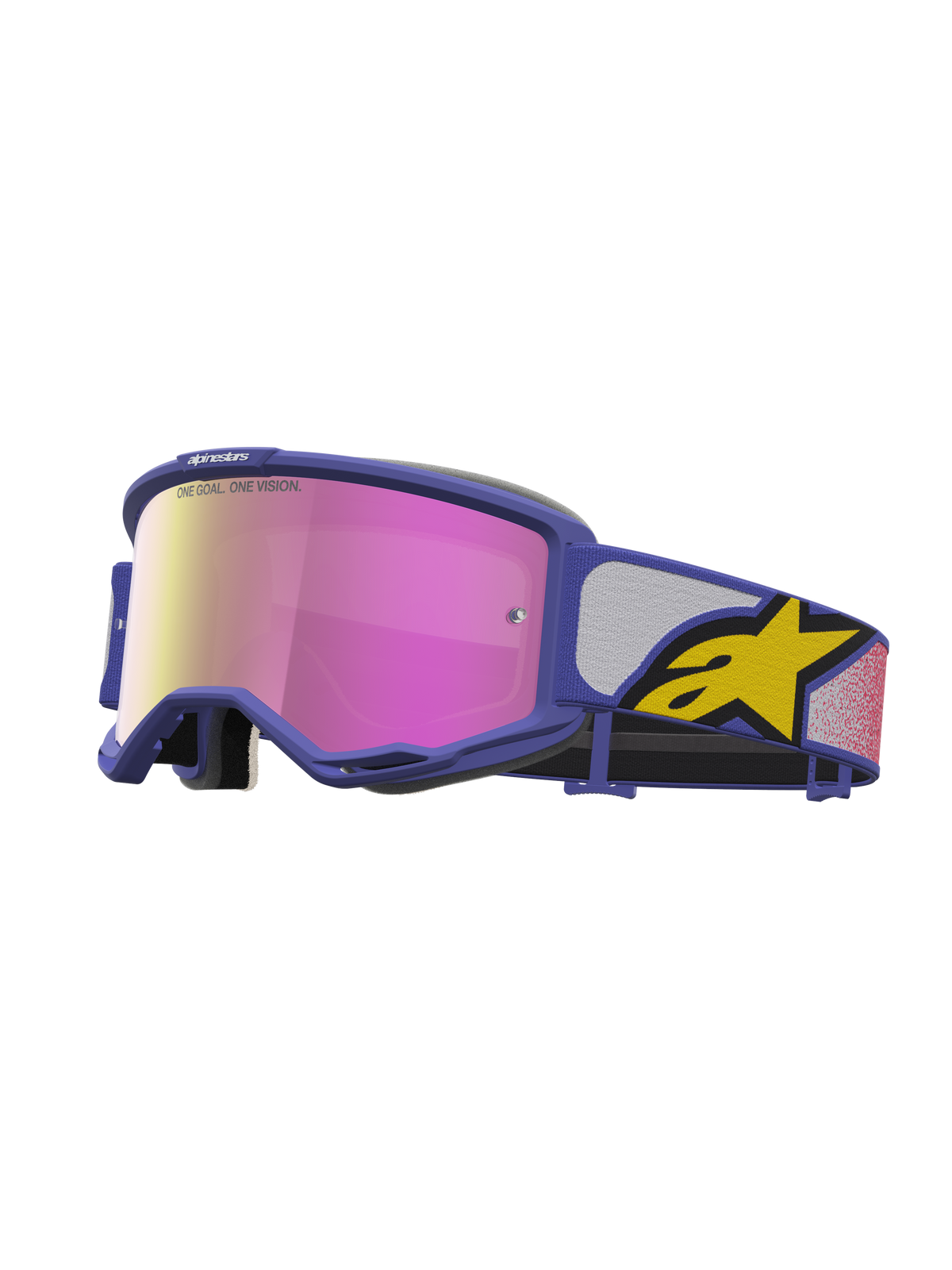 Alpinestars Masque Vision 5 Drag, masque de motocross mixte, violet et rose, cadre A-FLEX et ventilation RAM-AIR