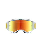 Masque Alpinestars Vision 5 Drag pour motocross, monture blanche, lentille miroir orange et rouge, ventilation RAM-AIR.