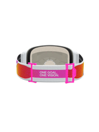 Masque Alpinestars Vision 5 Drag, motocross, sangle ajustable orange et rose, slogan ONE GOAL. ONE VISION., vue arrière