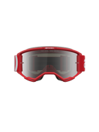 Alpinestars Masque Vision 5 Hone, masque de motocross rouge et blanc avec lentille miroir argentée et ventilation RAM-AIR.