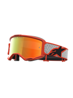 Masque Alpinestars Vision 5 Rora, masque de motocross, orange et argenté, lentille miroir rouge, cadre A-FLEX flexible avec ventilation RAM-AIR pour le tout-terrain
