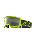 Masque Alpinestars Vision 5 Rora, masque de motocross jaune fluo et noir, lentille argentée miroir et ventilation RAM-AIR