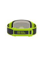 Alpinestars masque Vision 5 Rora, masque de motocross tout-terrain, noir et jaune fluo, sangle arborant le slogan One Goal. One Vision.