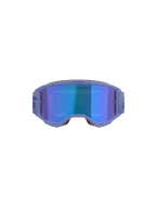 Masque Alpinestars Vision 5 Wordmark, masque de motocross, pourpre avec écran miroir bleu, vue de face offrant un large champ de vision, bandeau réglable et logo distinctif