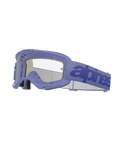 Alpinestars Vision 5 Wordmark, masque de motocross, monture violet clair avec lentille transparente, sangle violette avec logo bleu foncé, design A-FLEX ventilé, mousse faciale multicouche, protection oculaire tout-terrain